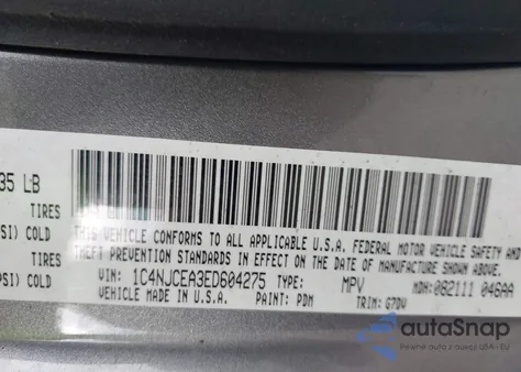 2014 Jeep Compass Latitude from USA, damaged, VIN 1C4NJCEA3ED604275